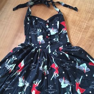 Hell Bunny | Zombie Pinup Girl Halter Dress